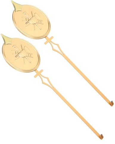 ELEOUTI 2 Stück Metallersatzpendel für Wanduhren mit Hochglanz Finish Stabile Quarzuhr Pendeluhr zum Reparieren und Installieren von Wanduhren in Gold