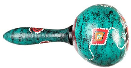 Holzrassel Holz Rassel Shaker Kinder Percussion Handrassel Frosch Grün Marakas