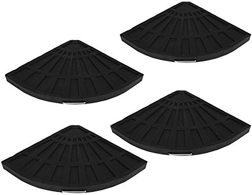 Ondis24 4 x Platten zum Beschweren für Kreuzständer Sonnenschirme je 12 kg schwarz