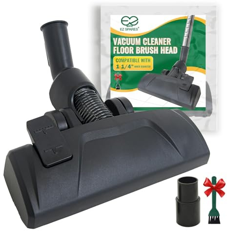 EZ SPARES Universal Vacuum Cleaner Floor Brush Head,32/35mm Attachment for Hard Floor and Carpet, 2-in-1 Combo Tool with Swivel Neck and Rolling Wheels, Vacuum Replacement Parts (Black)