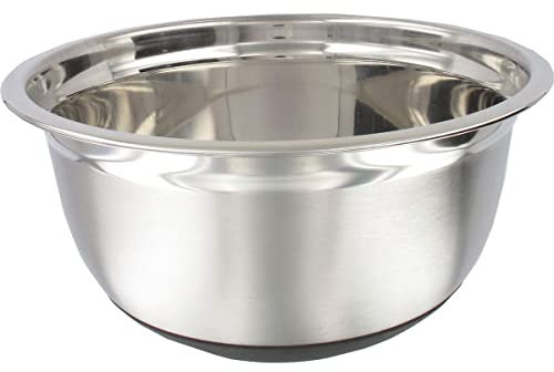 Fackelmann 29607 Bol à mixer, bol à mixer pour pâtisserie, bol à mixer base anti-dérapante, Acier inoxydable, Argenté, 24 cm