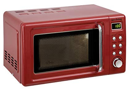 Innoliving Forno a Microonde 20L INN-861, Potenza 700W, 6 Livelli di Potenza, Funzione Scongelamento Rapido, Timer 30 Minuti, Design Compatto ed Elegante, Facile da Usare (ROSSO)
