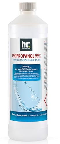 Höfer Chemie Isopropanol 99,9% 1 L - Ispopropylalkohol zur Reinigung & Entfettung - Starkes Lösungsmittel - Vielseitig Verwendbar