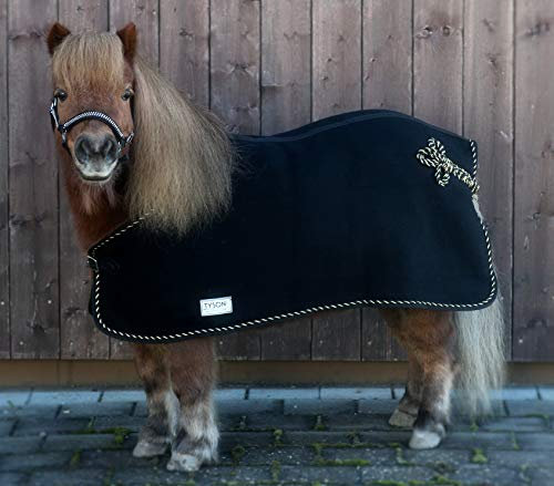 Well Wolldecke Abschwitzdecke Paradedecke Minishetty Mini Shetty Falabella Wolle Schwarz Gold - Farben 65 75 85 95 100 cm Tysons Breeches Cooler (100 cm)