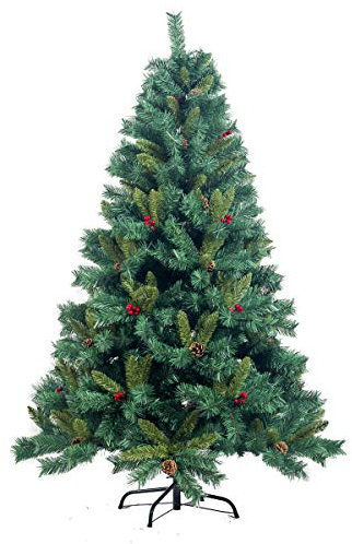 Luxus Tannenbaum Künstlicher Weihnachtsbaum mit Deko Tannenzapfen 180 cm (P-12949)