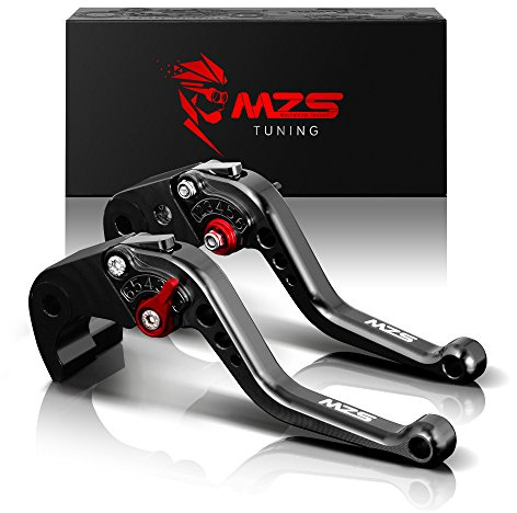 MZS Black Motorcycle Brake Clutch Levers Adjustable Short CNC Compatible with KLE300 KLE300X KLX150S KLX125 KLX250 KLX230 KLX230R KLX300 Z125 Z250SL Z300 Z400 EX250 EX300 EX400