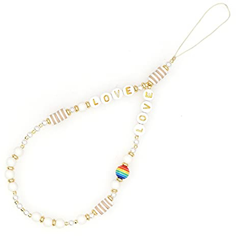 Böhmische Handykette Handy Straps Vintage Neue Acryl Lächeln Stern Perlen Kette Bunte Perlen Strap Telefon Anhänger für Mobile Mobile Phone Chain Handy Schmuck Hängen Chian für Frauen