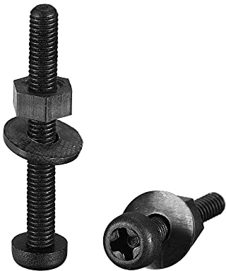 sourcing map Kit surtido de arandelas de tuerca de nailon, M3 x 25 mm de cabeza redonda de tornillo de máquina tuercas de tornillo de tuerca plana Arandelas negras 20 Set