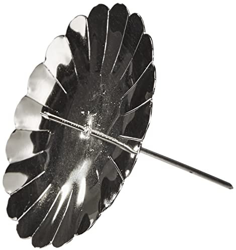 Riffelmacher 10832 - Adventskerzen-Halter, 4 Stück im Beutel, Durchmesser 9 cm, aus Metall, Silber, Kerzen-Stecker, Adventskranz, Gesteck, Dekoration, Weihnachten, Advent