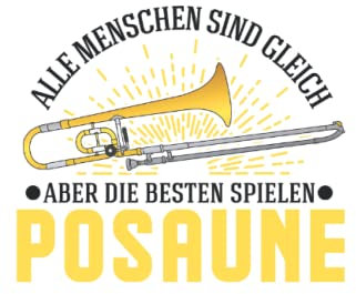 Posaune Notizbuch: Posaune Posaunenspieler Posaunist / 6x9 Zoll / 120 leere Notenblätter Seiten