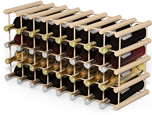 GiantexUK Wooden Wine Rack, 36 Bottle Wine Display Shelf, Freestanding Wine Bottle Organizer for Home, Restaurant, Bar and Wine Cellar