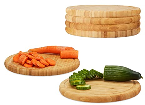 12x Tagliere in Legno da Cucina, Set da 12, per Pizza, Formaggi, Salame, 30 cm, per Servire Antipasti e Aperitivo