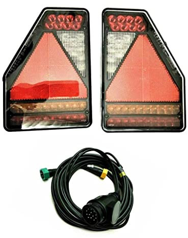 MelTruck 2x 5-functional LED Rückleuchte Anhänger Rücklicht 12V E9 Rücklicht Bajonet SET (9m Kabel)