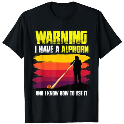 Schweizer Musiker mit Alphorn Musikinstrument Schweiz T-Shirt