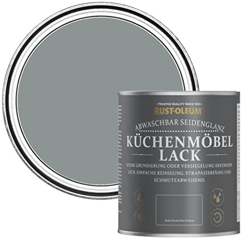 Rust-Oleum Dark Grey Scrubbable Kitchen Cupboard Paint in Satin Finish - Slate 750ml