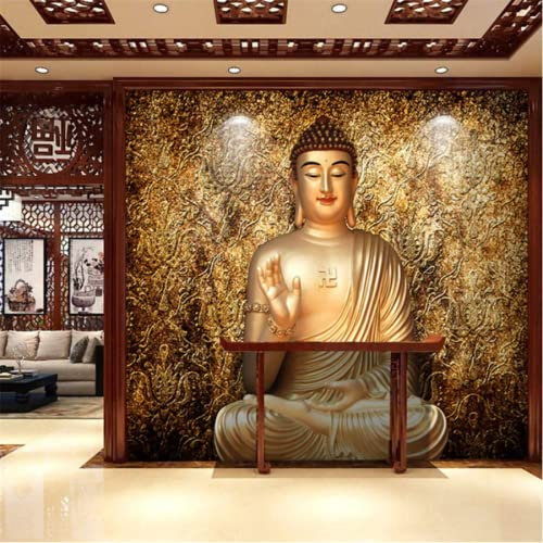 Papel Pintado 3D Budismo Estatua De Buda Fotomurales 3D Tv Fondo Pared Dormitorio Murales Papel Tapiz Moderno