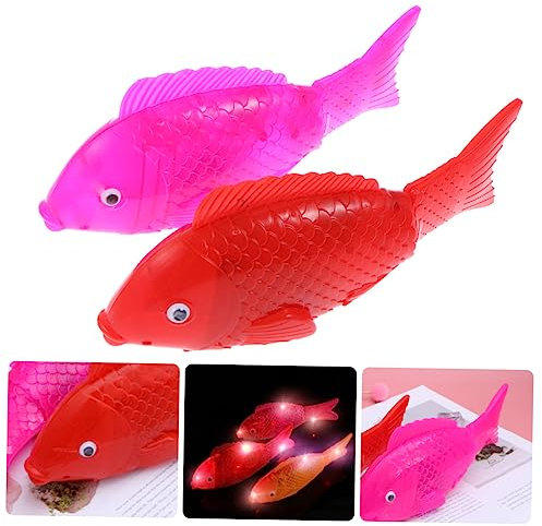 Toyvian 2pcs Glowing Music Rocking Fish Boy Girl Toys Educational Swing Fish Toys for Boys and Girls Swimming Fun Home Play Activity Random Color
