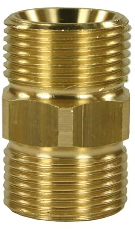 QUEBAg | Doppelnippel M22x1,5 AG Schlauch-Verbinder Adapter Kupplung für Hochdruckreiniger (Beidseitig AG | M22 x 1,5)