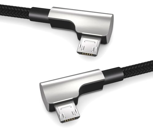 0,3m Micro auf Micro USB OTG Kabel, Winkelstecker, für Fahrradcomputer von Bosch Intuvia, Nyon 1, Kiox, Yamaha, Datenkabel, Ladekabel, USB 2.0, Schwarz