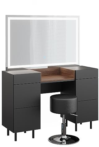 Vicco Schminktisch Anthrazit Anika 120x80x40 cm - Frisiertisch, Eleganter Look, der jedem Raum Charme verleiht