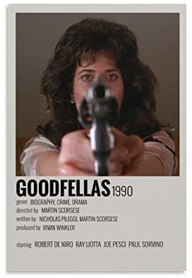 DAGUYS Vintage Goodfellas Filmposter 4 Kunstwerke Leinwand Poster Wandkunst Drucke Home Modern Decor 50 x 75 cm