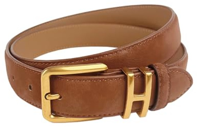 Yuangu Damengürtel für Jeans, echtes Wildleder, schmaler Damengürtel für Hosen, Kleider