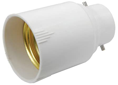 SHITOOMFE Adaptador de enchufe de luz B22 a E27 Lámpara Convertidor Converter Bulbo Soportador de tornillo para el dormitorio Adaptador de encendido de luz