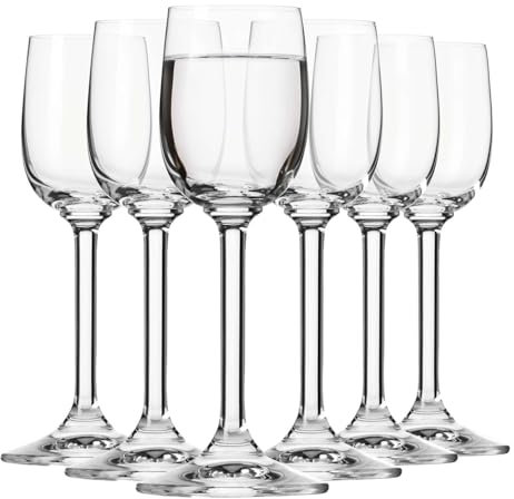 Krosno Verres à liqueur & teintures | Lot de 6 | 70 ml | Collection GEMA | Pour la maison, les restaurants et les fêtes | Compatible lave-vaisselle | Cristal sans plomb