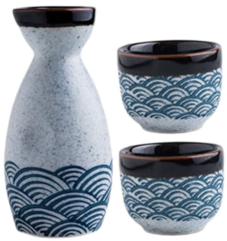 SHOWERORO 1set Retro Japanese Saki Traditional Ceramic Sake Pot Saki Cups Comfortable Drinking Experience for Home Restaurants Hotels for Friends Family