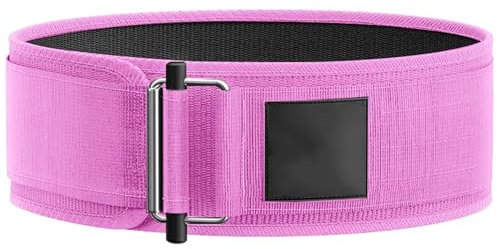 YGLEEULI Gewichtsgürtel Gewichthebergürtel mit Schnellverschluss, verstellbar, Nylon, Trainingsgürtel for das Fitnessstudio, for Männer und Frauen, Kreuzheben, Kniebeugen, Heben, Rückenstütze(Pink,M)