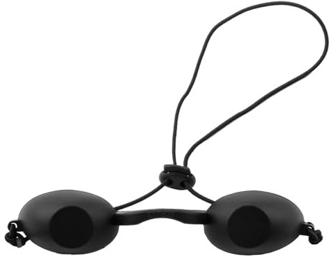 Aisikoo Schwarz Solariumbrille, Schutzbrille mit UV-Schutz und Rotlichttherapie, Rotlichtlampe, Schwimmbrille mit UV-Schutzbeschichtung