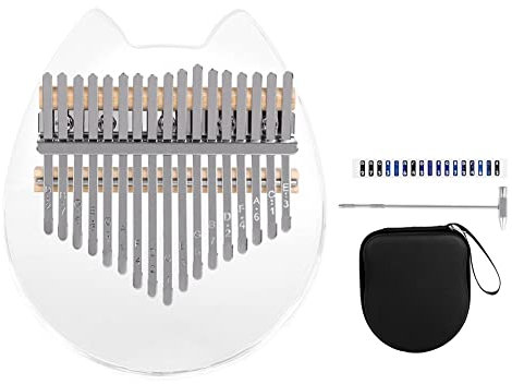 Lbvzxkad 1Set Kristall Transparentes Daumenklavier Acryl 17-Ton-Fingerklavier Anfänger Zupfinstrument Musikinstrument