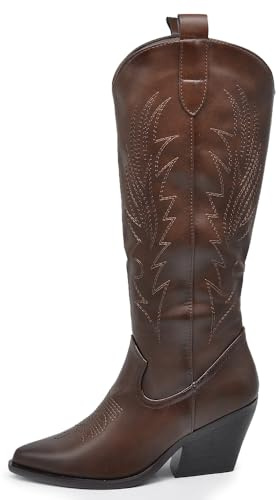 IF Fashion Stiefel Cowboy Western Texani Damenschuhe Spitze Camperos LY80-12, 021 Braun, 37 EU