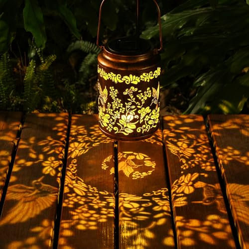 OxyLED Lanterna Solare - Lanterne Solari da Esterno con Design Colibrì Impermeabile IP44, Accensione Automatica Crepuscolo/Alba, Ideale per Giardino, Terrazzo e Balcone (Decorazione Esterna Vintage)
