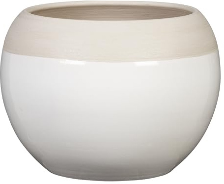 Scheurich Bola Blumentopf aus Keramik, Weiß, Ø 17,5 cm, H 16,5 cm
