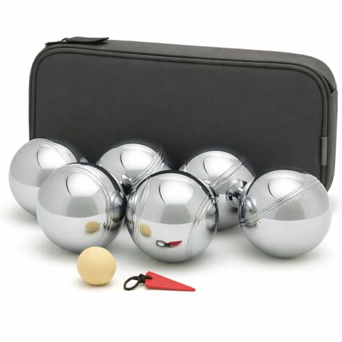 BURAKH French Boules Set 3, 6 or 8 Ball – Stainless Steel Chrome Petanque Boules with Carry Case for Garden & Outdoor Games