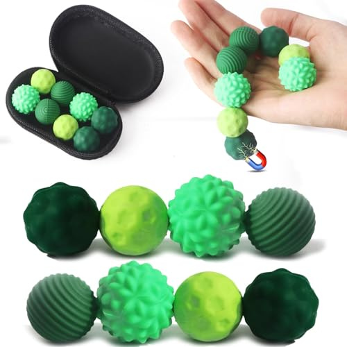 Hwsyin 8 Stück Magnetische Fidget Toys,Silikon Magnetkugeln Stressball Anti Stress Spielzeug Sensorische Magnetische Kugeln,Anti-Stress B?lle,Magnetic Fidget Balls für Erwachsene Männer und Frauen
