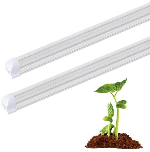 Bexdug Grow Lights for Indoor Plants,2Ft T8 LED Full Spectrum Grow Light - Linkable Bulbs for Seedlings Flowers Vegetable Hydroponic Systems Desk Yard Dark Room Garden