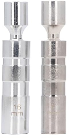 Juego de enchufes de bujía giratorios magnéticos de 12 puntos, 2 uds., 14mm, 16mm, 3/8 pulgadas, para reparación de automóviles