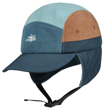 Clakllie Winter Basecap mit Ohrenklappen Warm Fleece 5 Panel Baseball Cap Verstellbar Earflap Cap Outdoor Fliegermütze Herren Unstructured Schirmmütze für Reise Outdoor Freizeit Camping