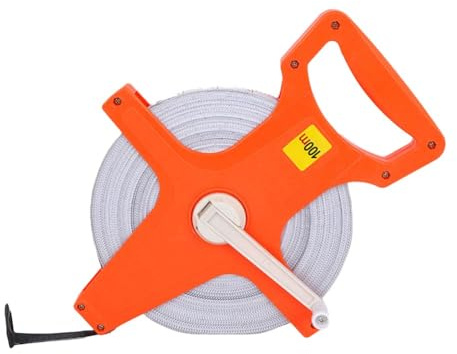 Mètre ruban en fibre de verre - Convient pour la construction extérieure - En fibre de verre robuste - Résistant à l'eau - 100 m