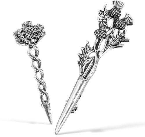 Toyvian Broches Chardon Écossais, 2 Pièces Épingles de Revers Vintage en Alliage pour Hommes Accessoires Élégants pour Costumes Manteaux et Pulls