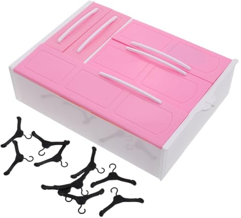 Mikinona Armario para Muñecas 30 Cm con 10 Perchas de Alambre Doblado, Organizador de Ropa para Casa de Muñecas, Accesorio para Almacenamiento y Exhibición de Ropa de Color Color Aleatorio