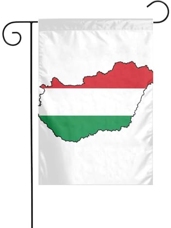 Bandiera dell'Ungheria con stampa mappa 30,5 x 45,7 cm, bandiera verticale su entrambi i lati, bandiera decorativa per interni ed esterni, bandiere da giardino