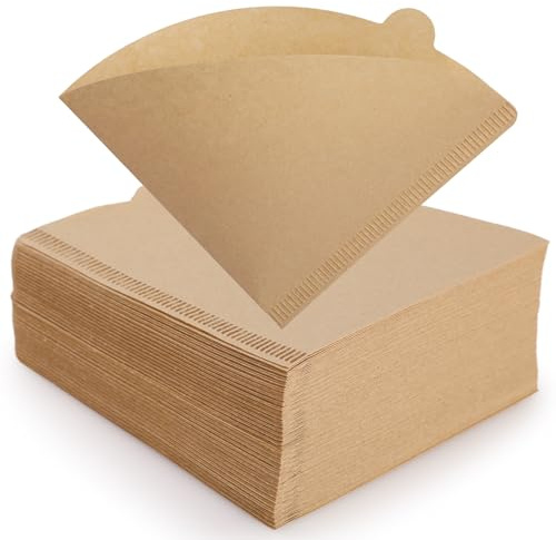 Bighan 100PCS Coffee Filter, Disposable Unbleached Cone Filter Papers Size 02 for Coffee Dripper & Pour Over Coffee Maker, 2-4 Cups
