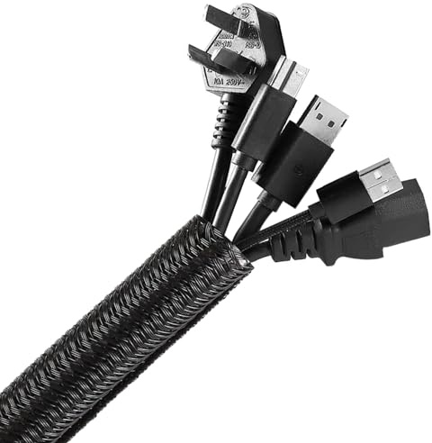 Cache-câbles électriques, 10 mm x 6 m, gaine pour câbles électriques, cache-câbles électriques, gaine pour organiser les câbles TV, ordinateur, PC