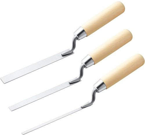 MEZOKUCEL 3 spatole puntatore con manico in legno in 1/4+3/8+1/2, | Strumenti per riparazione e muratura, per lavori di riempimento e stuccatura di mattoni