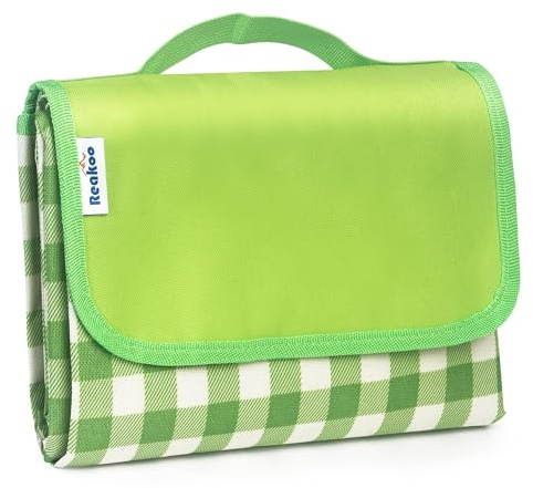 reakoo Picknickdecke 200x300 cm, Picnic Blanket XXL Wasserdicht Stranddecke, Picknick Decke Groß mit Tragegriff, Sandfrei Picknickdecke Waschbar