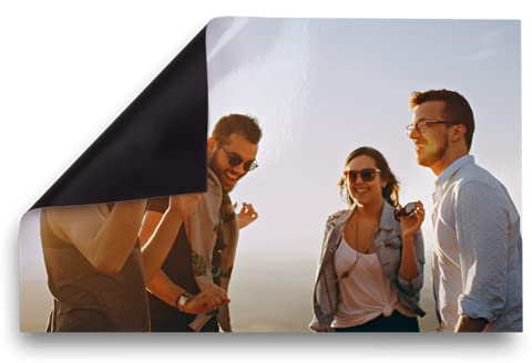 Personalisierbare Fotomagnete mit eigenen Bildern und Texten selbst gestalten - 3 Stück, 8 x 5 cm - 3 Magnetschilder für Kühlschrank oder Tafel