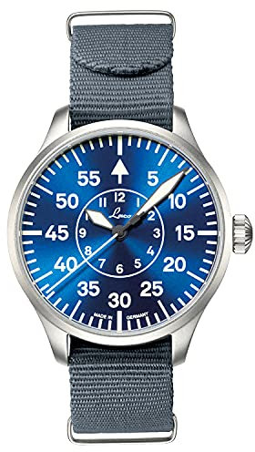 Laco Fliegeruhr, Automatikuhr, Edelstahlgehäuse, Saphirglas, 5 bar, Made in Germany